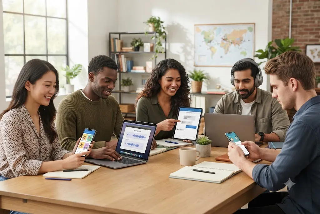 Apps similar to Duolingo displayed on mobile devices for language learning
